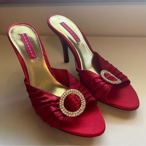 Bordello Red Stiletto open toe stilettos heels size 8